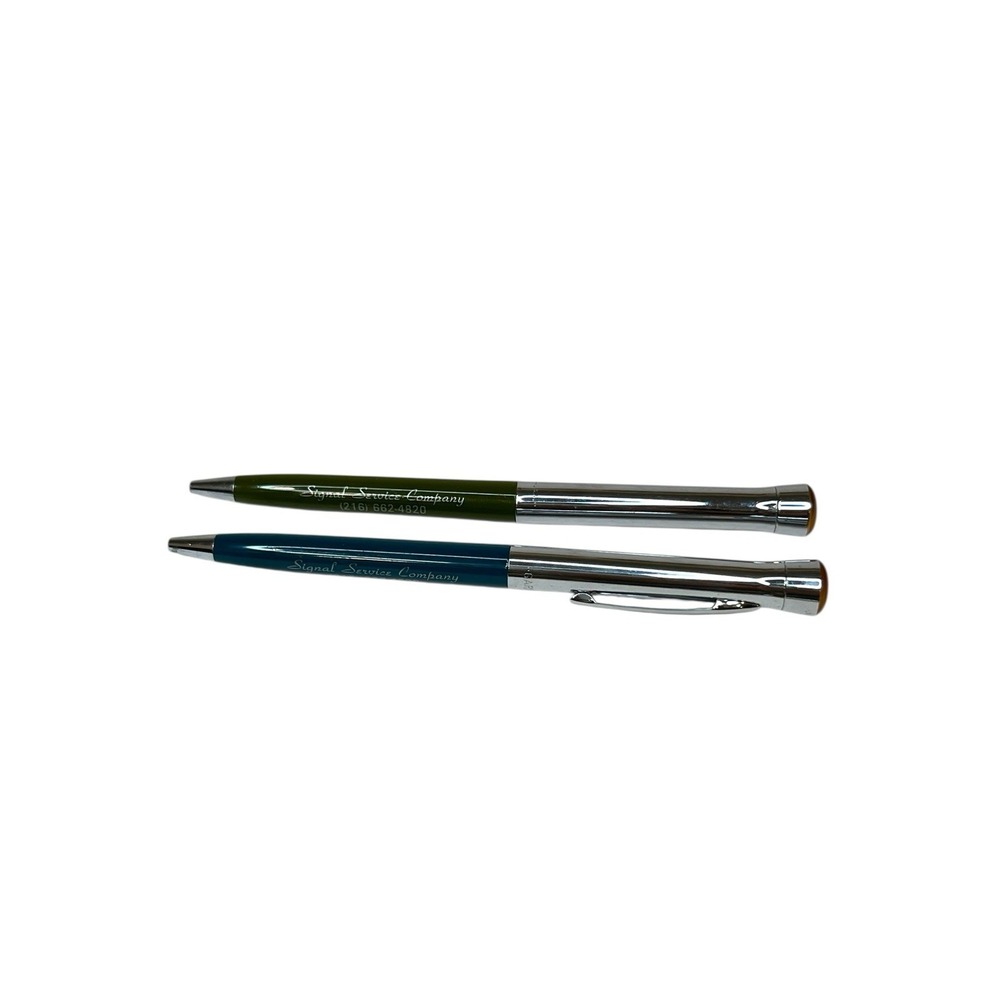 Garland Pens Bubble Top Signal‎ Service Co. Teal Green Salesman Sample? Blue Ink